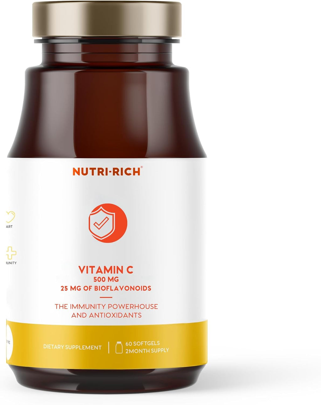 Vitamina C 500 mg con Bioflavonoides 25 mg – 60 Cápsulas Blandas