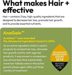 BIGVITA Suplemento para el Crecimiento del Cabello – AnaGain Nu, Biotina, Extracto de Sésamo Negro – 60 Cápsulas (1 Mes)