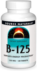 Source Naturals B-125, 125 mg B-Vitamins for Energy Production Support - 60 Tablets