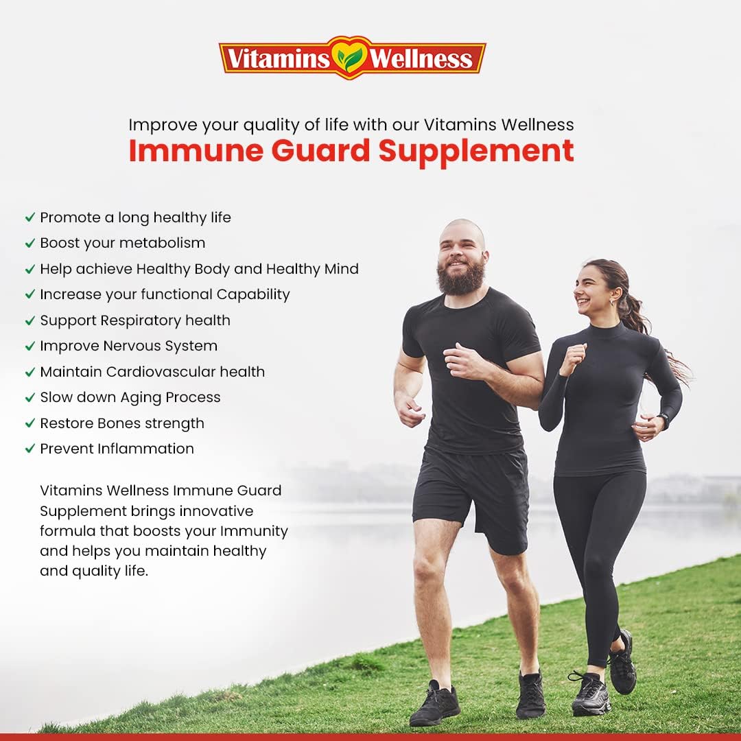Vitamins Wellness - 10 en 1 Suplemento Inmunidad con Saúco, Zinc y Vitamina C - 60 Cápsulas Veganas