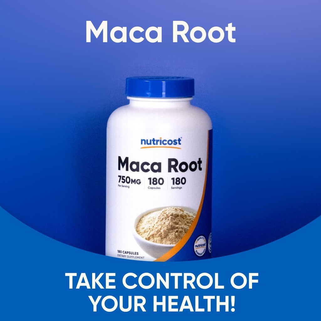 Organic Maca Root Capsules - Nutricost - 750mg, 180 Capsules