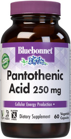 BlueBonnet Ácido Pantoténico 250 mg - 60 Cápsulas Vegetales