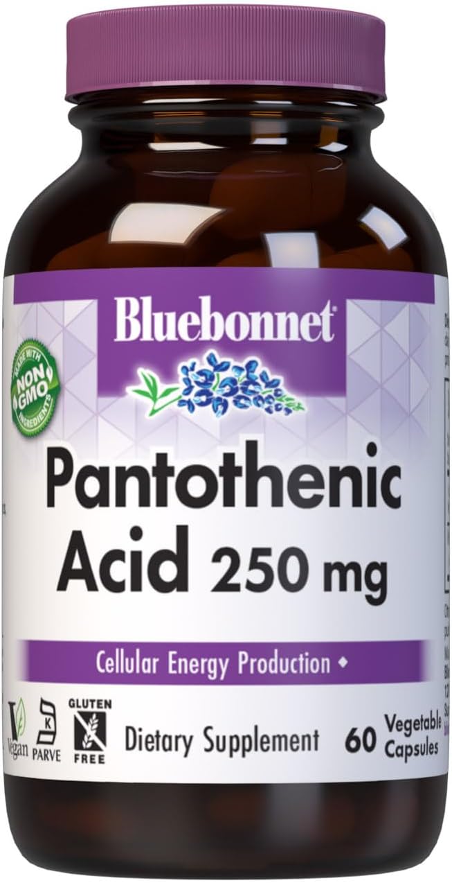 BlueBonnet Ácido Pantoténico 250 mg - 60 Cápsulas Vegetales