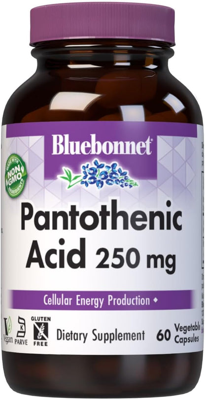 BlueBonnet Ácido Pantoténico 250 mg - 60 – El ácido pantoténico contribuye al metabolismo energético normal. – Image 1