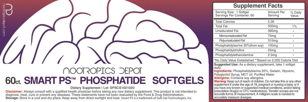 Smart PS Phosphatide Complex - Complejo Fosfatídico 100mg, 60 Cápsulas