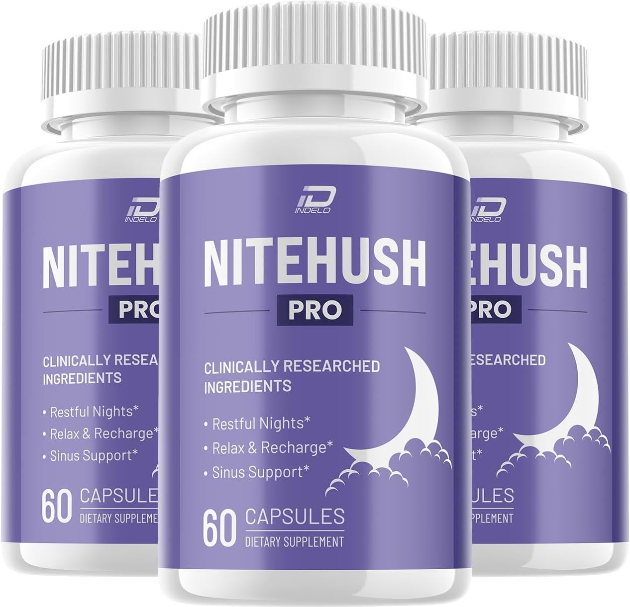 NiteHush Pro Suplemento Cerebral – Fórmula Natural de Máxima Potencia para el Enfoque y la Memoria (3 Pack, 180 Cápsulas)