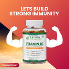 Zaytun Halal Vitamina D3 2000 UI Gomitas, Apoya la Salud Ósea e Inmune, 90 Gomitas Sabor Fruta Natural
