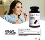 Sunfood Superfoods Natural Shilajit Capsules - Himalayan Extract with Fulvic Acid, 90 Capsules