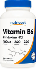 Nutricost Vitamin B6 (Pyridoxine HCl) 100 mg, 240 Capsules