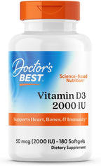 Doctor's Best Vitamina D3 2000 IU - 180 Cápsulas Blandas