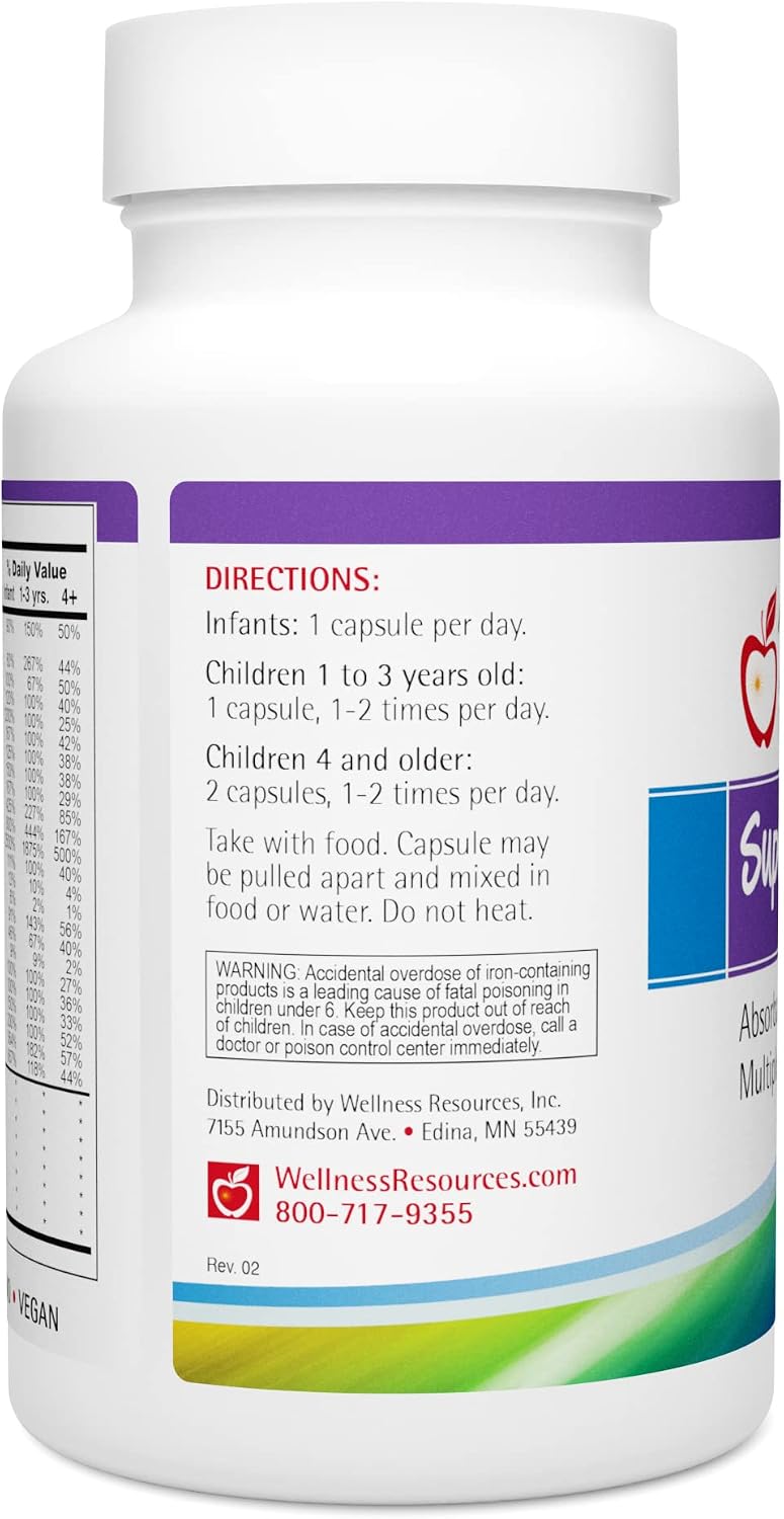 Super Mini-Multi - Multivitamínico infantil con metilfolato y vitamina B12 (120 cápsulas)