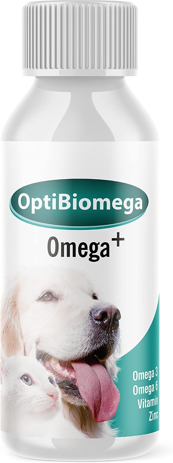 OptiBiomega Fish Oil for Dogs and Cats - Omega 3, Omega 6 and Zinc - 100 ml