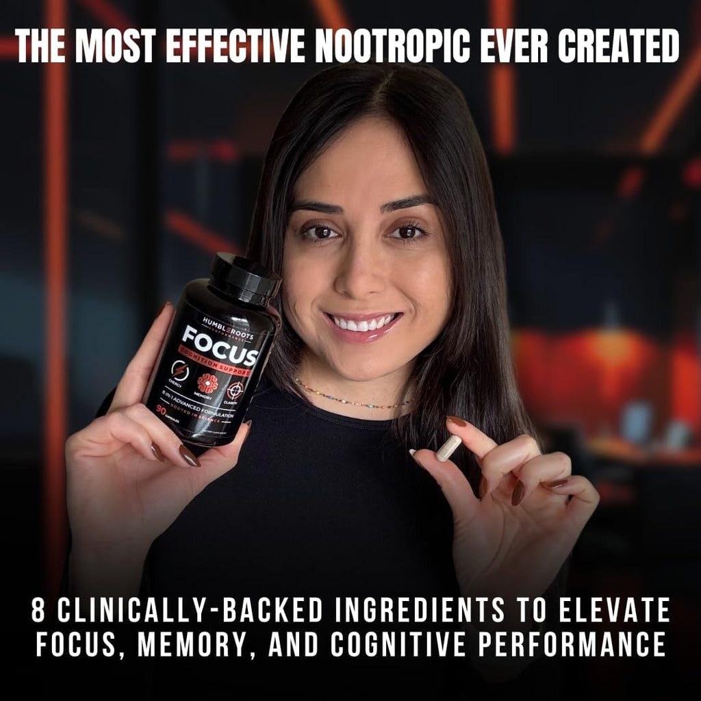 FOCUS Suplemento Nootrópico Avanzado para la Memoria y Concentración (90 Cápsulas)