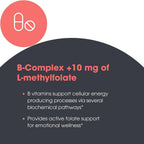 MethylPro B Complex + L-Methylfolate 10 mg - Complejo B Metilado para Energía y Estrés - 30 Cápsulas