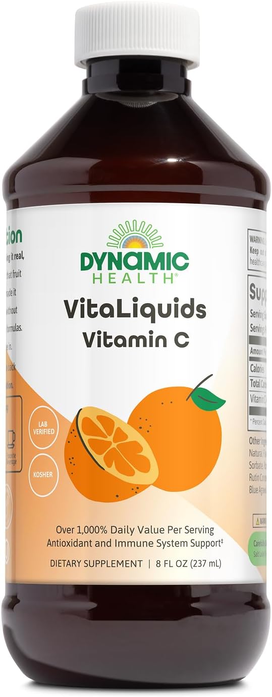 Dynamic Health VitaLiquids Vitamina C Líquida 1000 mg con Escaramujo y Bioflavonoides - 240 ml