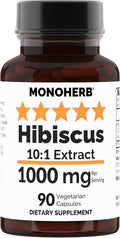 MONOHERB Hibiscus 10:1 Extract 1000 mg por Dosis - 90 Cápsulas Vegetales
