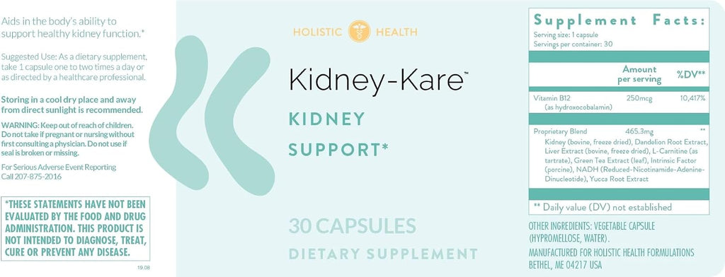 Holistic Health Kidney-Kare - Apoyo Renal 30 Cápsulas