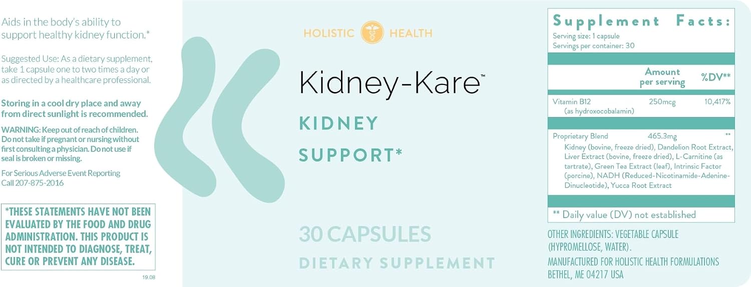 Holistic Health Kidney-Kare - Apoyo Renal 30 Cápsulas