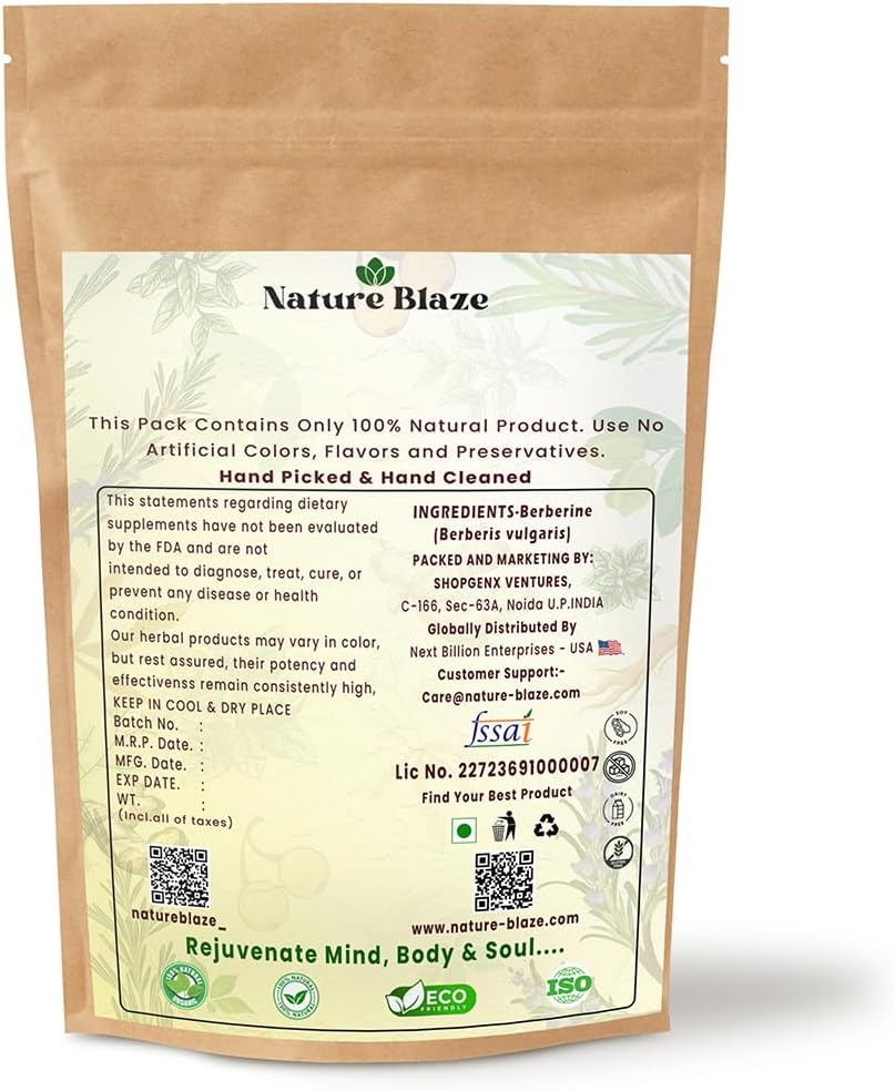 Ayurvedic Berberine Natural - Polvo de Extracto de Raíz de Agracejo, 400 g