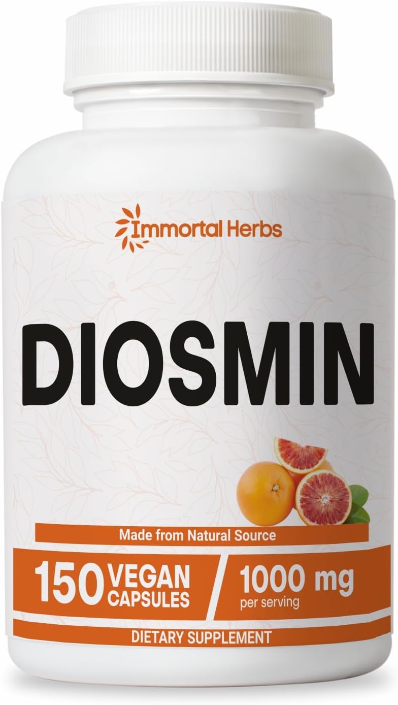 Pure Diosmin 1000mg Complex Formula, 150 Cápsulas – Suplemento de Diosmina con Bioflavonoides Cítricos