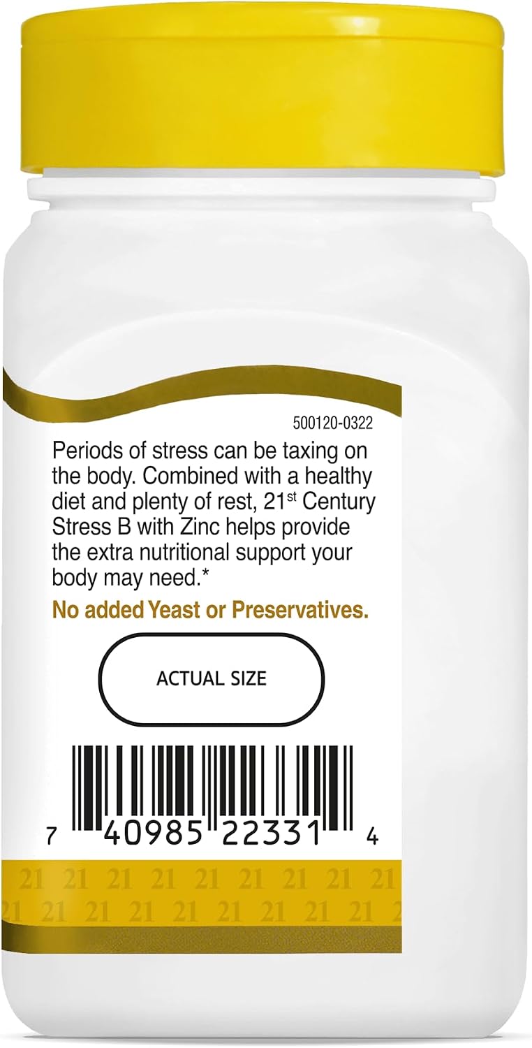 21st Century Stress B Plus Zinc, 66 comprimidos