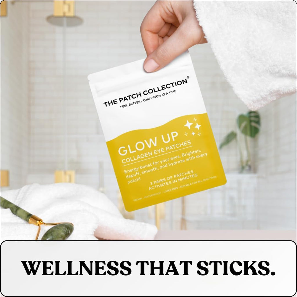 The Patch Collection® – Glow Up Under Eye Collagen Patch | Retinol, Ácido Hialurónico, Nano Gold, Colágeno, Vitamina C (Pack de 3)