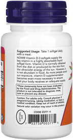 NOW Foods Vitamina D-3 2000 UI 240 Cápsulas Blandas
