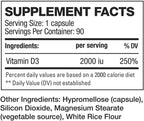 HD MUSCLE HealthHD D3 - 2000 UI Vitamina D3 - 90 Cápsulas