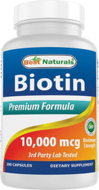 Best Naturals Biotin Maximum Strength 10,000 mcg, 200 Capsules