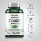 Piping Rock Moringa Oleifera - 240 Cápsulas - Extracto de Hoja de Alta Potencia - Sin OGM y Sin Gluten