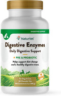 NaturVet – Enzimas Digestivas con Probióticos y Prebióticos para Perros y Gatos (60 Comprimidos Masticables)