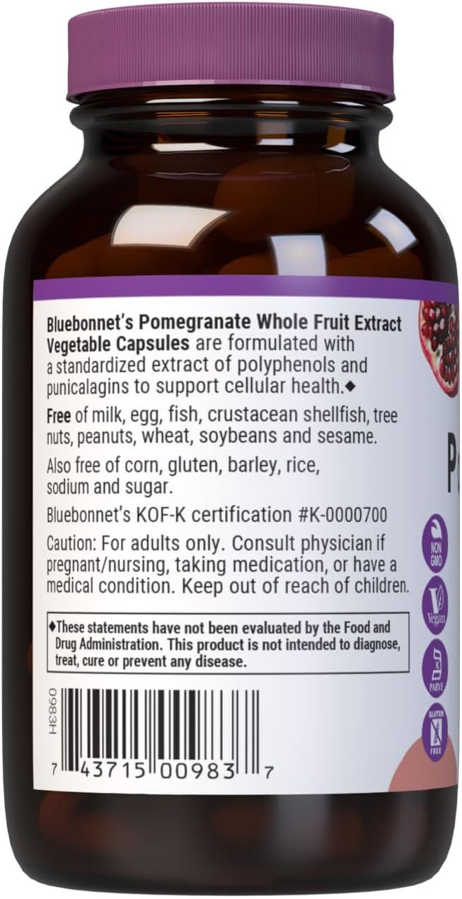 BlueBonnet Super Fruit Extracto de Granada, 60 Cápsulas Vegetales