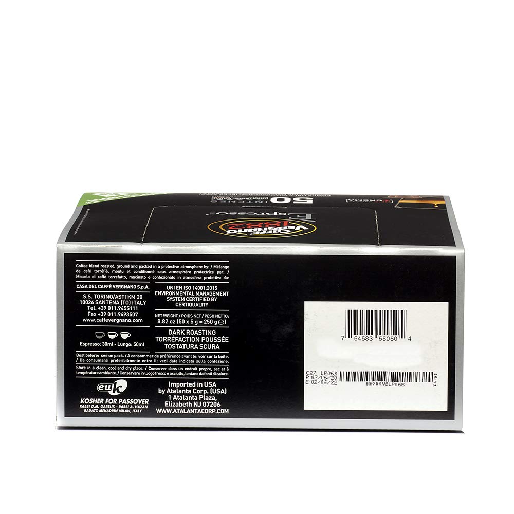 Caffe Vergnano Intenso - Cápsulas de Espresso (50 uds) - Compatibles Nespresso Original Line