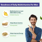 OZIVA Multivitamínico Diario para Hombres | 60 Cápsulas Veganas con Ashwagandha y 23 Vitaminas y Minerales