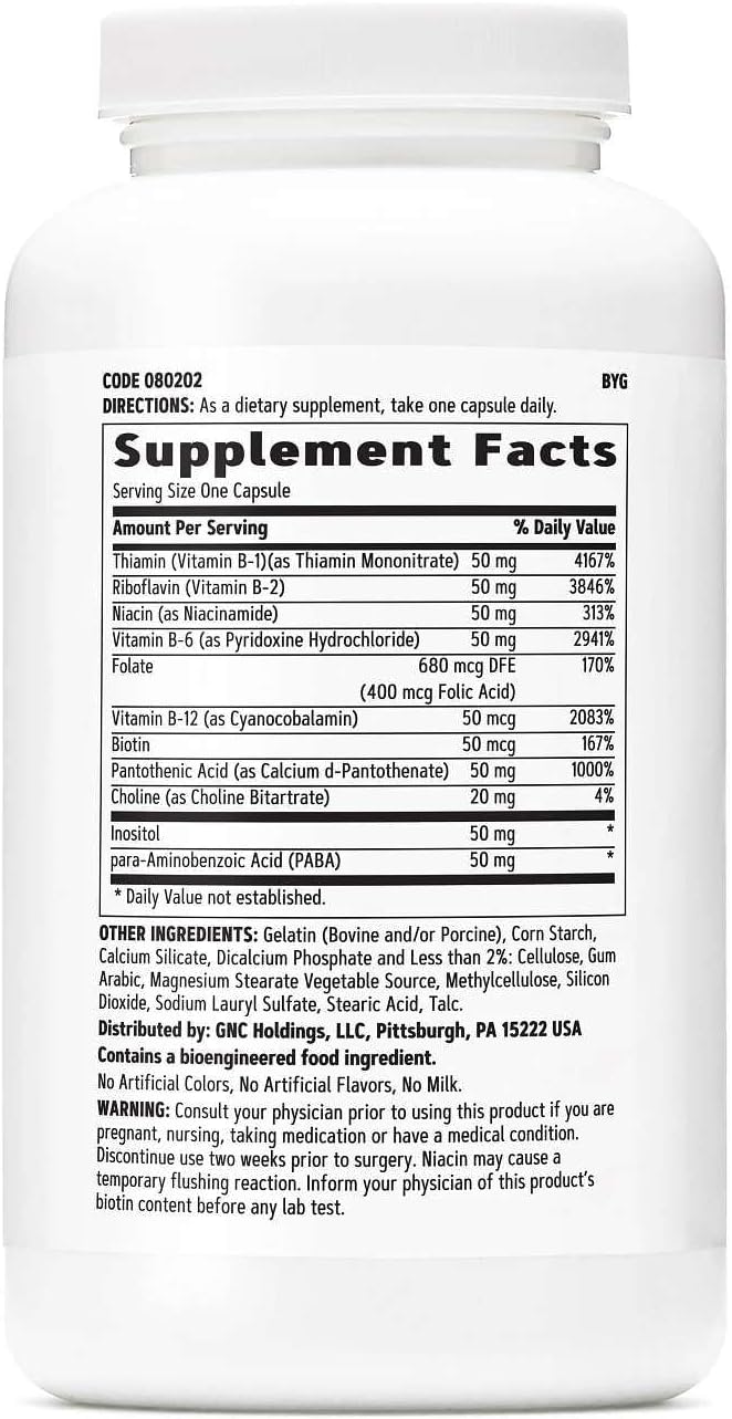 GNC B-Complex 50 - 180 Cápsulas (180 Servicios)