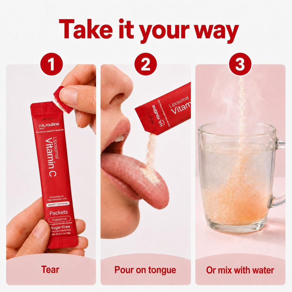 Haroutine Vitamina C Liposomal en Sobres, 500 mg por Stick, Sabor Tropical Sin Azúcar, 30 Unidades