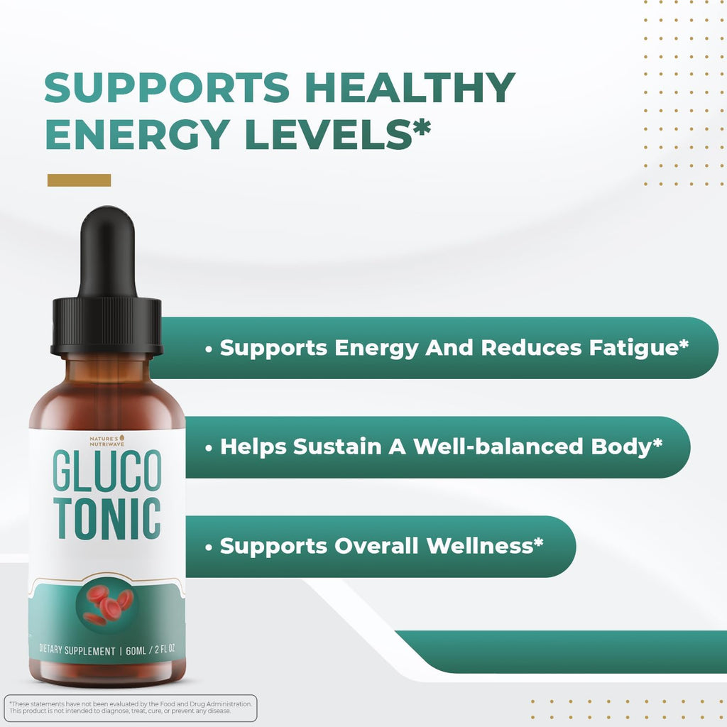 GlucoTonic Drops – Cromo y Extractos Líquido – 60ml (1 Mes)