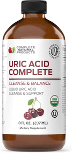 Complete Natural Products Uric Acid Complete - Suplemento Líquido para Apoyar la Eliminación de Ácido Úrico, Salud Renal y Circulación con Vinagre de Manzana, Cereza Ácida y Remolacha (237 ml)