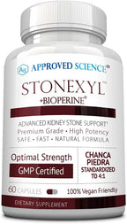 Approved Science Stonexyl - Apoyo Herbal para la Salud Renal - 360 Cápsulas - Chanca Piedra - Alta Absorción - Vegano