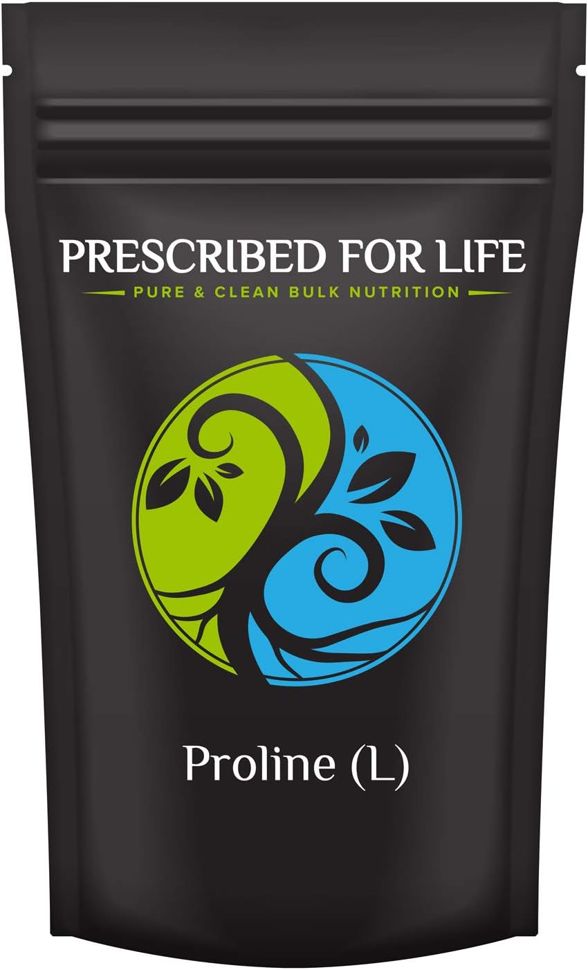 Prescribed For Life L-Prolina en Polvo | Aminoácido Granulado USP Puro (340g)