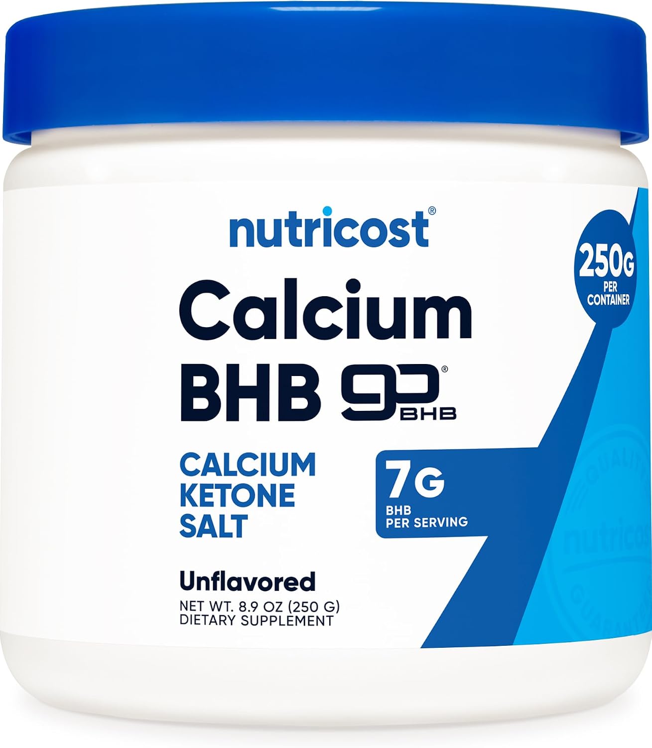 Nutricost Calcium BHB 250g sin Sabor – Sal de Cetonas de Calcio – No-GMO, Sin Gluten