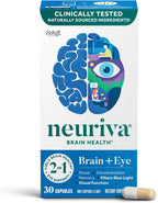 Neuriva Brain + Eye - Suplemento para Memoria, Concentración y Salud Visual - 90 Cápsulas (3 Envases de 30)