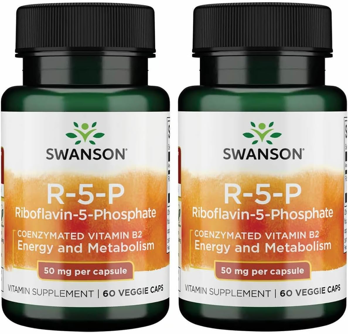 Swanson R-5-P (Riboflavina-5-Fosfato) - Complemento de Vitamina B2 para Energía, Metabolismo y Salud Visual - 60 Cápsulas