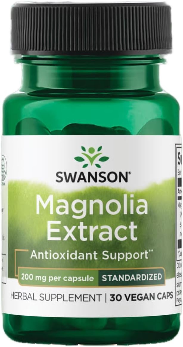 Swanson Corteza de Magnolia 200 mg - 30 Cápsulas Vegetales (3 Paquetes)
