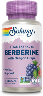 SOLARAY Berberina 250 mg con Berberina HCI y Uva de Oregón - 60 Cápsulas Veganas