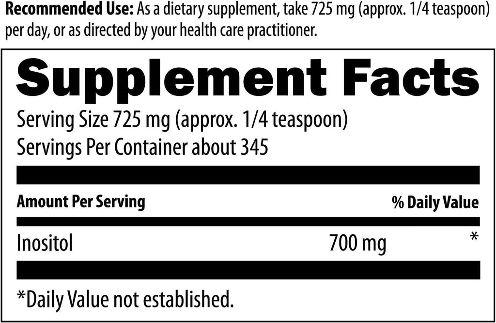 Designs for Health Inositol en polvo – 700 mg por porción (250 g, 345 porciones)