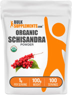 BulkSupplements.com Polvo Orgánico de Schisandra - Suplemento de Schisandra Orgánico, de Baya de Schisandra - Sin Gluten - 1g por Ración, 100g