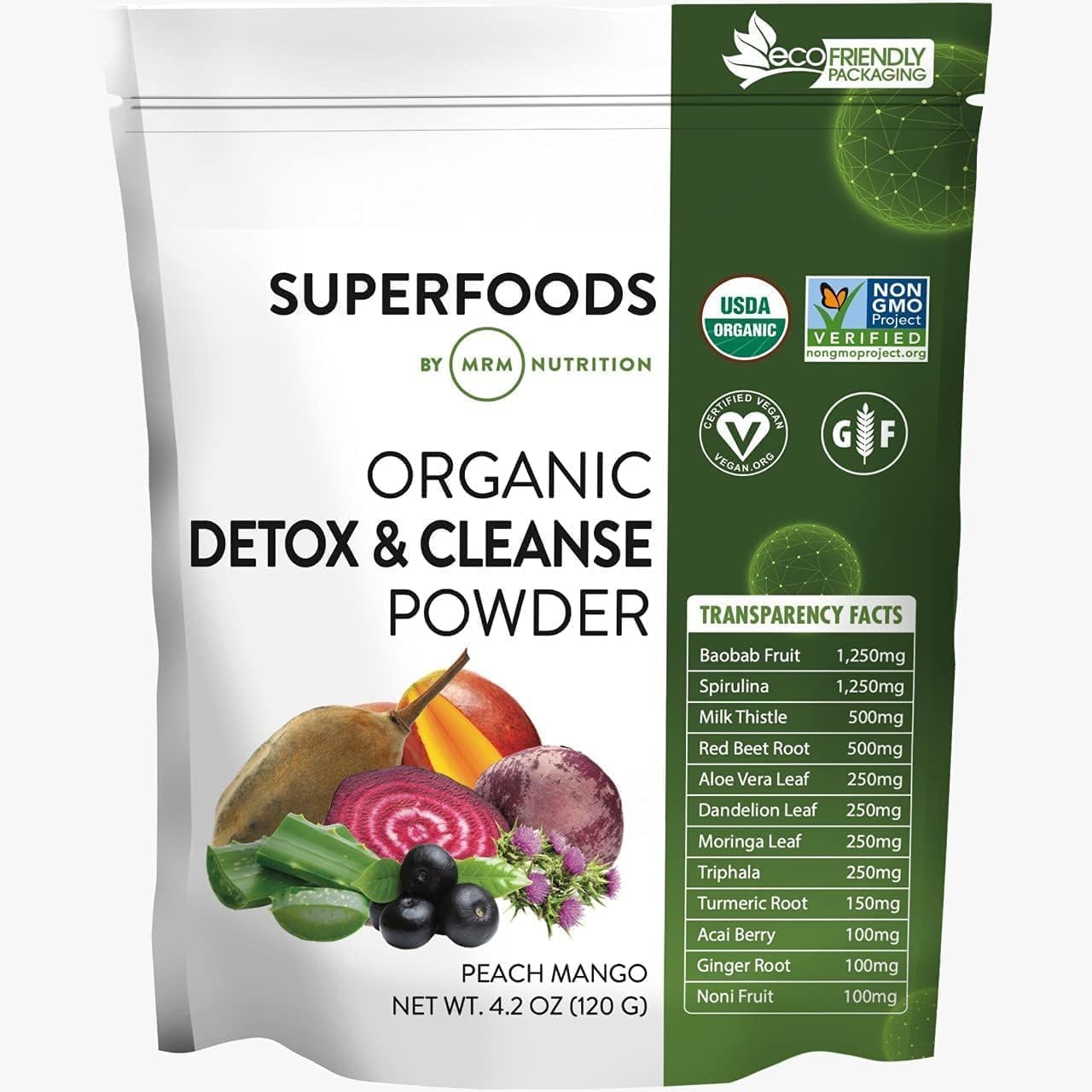 MRM Organic Baobab Powder - Polvo de Baobab Orgánico, Superalimento Vegano - 40 Raciones