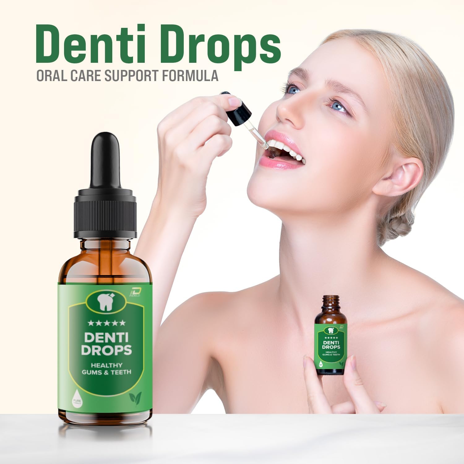 Denti Drops Pro - Gotas para Dientes y Encías - Suplemento Líquido Natural (Pack de 3 - Suministro para 3 Meses)