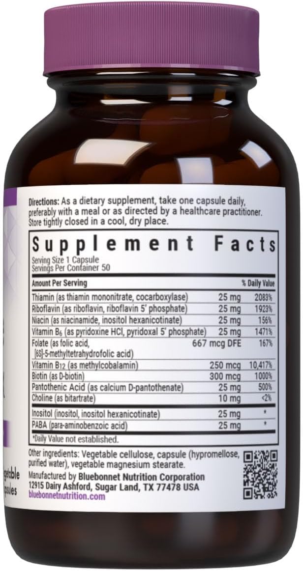 Bluebonnet Nutrition Cellular Active Coenzyme B-Complex – 50 Cápsulas Vegetales